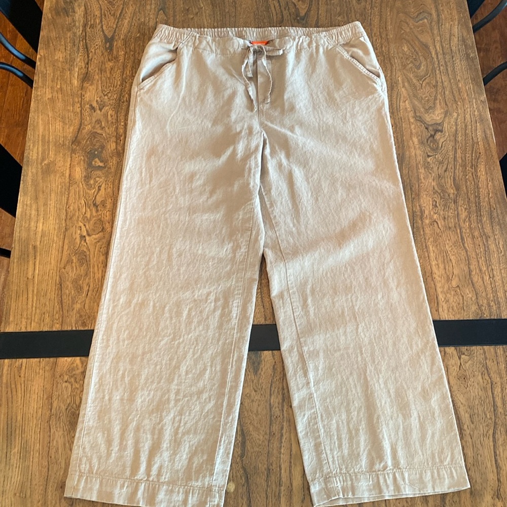 NWOT Tan Linen Wide Leg Pants - XL